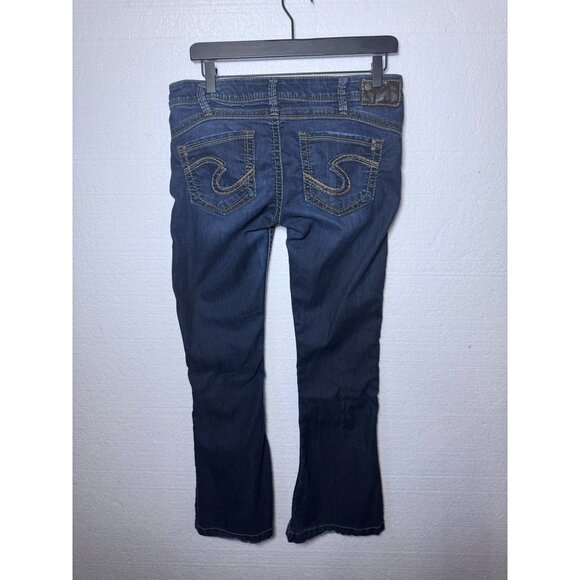 Silver Womens Size 30 x 31 Camden Rose Bell Dark Wash Flare Jeans Denim Low Rise - Picture 3 of 9